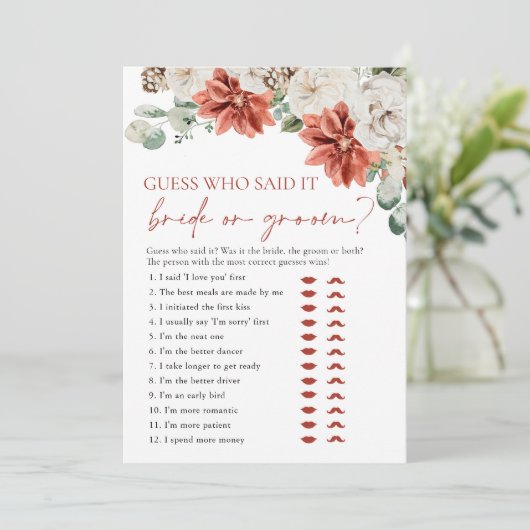 赤い冬の推測それを花嫁または新郎ゲームと言った 招待状 (スタンド正面)