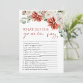 赤い冬の新郎はブライダルシャワーゲームを言った 招待状 (スタンド正面)