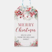 赤い冬の果実クリスマス感謝していユーギフトラベル ギフトタグ (正面)