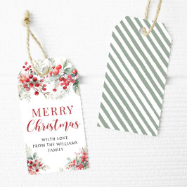 赤い冬の果実クリスマス感謝していユーギフトラベル ギフトタグ