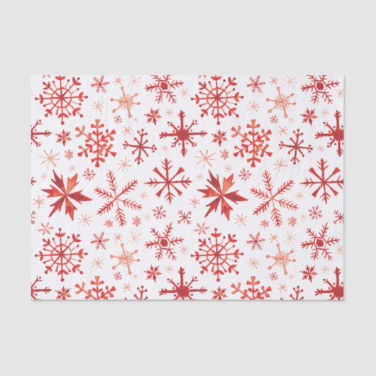 赤い冬の水の色の雪片 薄葉紙 (正面)