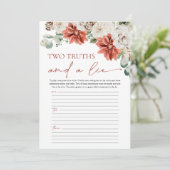 赤い冬の2つの真実と嘘のブライダルシャワーゲーム 招待状 (スタンド正面)