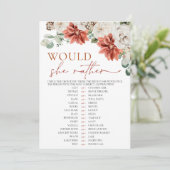 赤い冬は彼女はむしろブライダルシャワーゲーム 招待状 (スタンド正面)