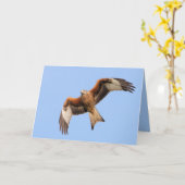 赤い凧カード カード (黄色い花)