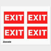赤い出口長方形ステッカー 長方形シール (シート)