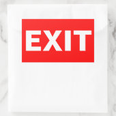赤い出口長方形ステッカー 長方形シール (バッグ)