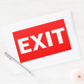 赤い出口長方形ステッカー 長方形シール (封筒)