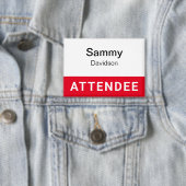 赤い出席者バッジのピンバックボタン3.5の名前タグ 缶バッジ (インサイチュ)