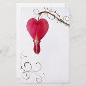 赤い出血ハート結婚の花 便箋 (正面/裏面)