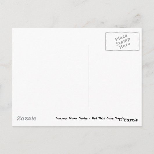 赤い分野のヒナゲシは郵便はがき感謝していしています ポストカード (裏面)