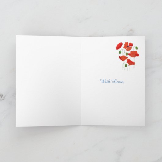 赤い分野ケシの癌治療サポートカード カード (内部)