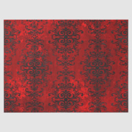 赤い切り離しのシェードの黒いスクロールデザイン 薄葉紙