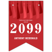 赤い列の房の写真の卒業式の束のフラグ バンティングフラッグ (第1の旗)