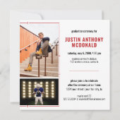 赤い列の房2写真卒業 招待状 (裏面)