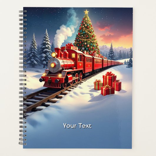 赤い列車のクリスマスツリーホリデープランナー プランナー手帳 (正面)