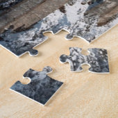 赤い列車のマツ雪で覆われた山スイス連邦共和国 ジグソーパズル (側面)