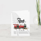 赤い列車のレールありがとう ノートカード (正面)