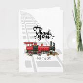 赤い列車のレールありがとう ノートカード (正面)