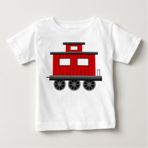 赤い列車の車掌車 ベビーTシャツ