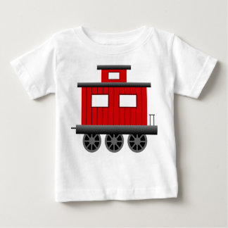 赤い列車の車掌車 ベビーTシャツ
