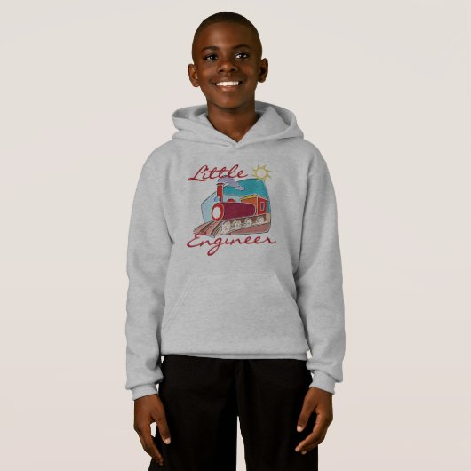 赤い列車小さいエンジニアのTシャツおよびギフト (正面フル)