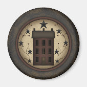 赤い初期のサルトボックスハウスマグネット マグネット (正面)