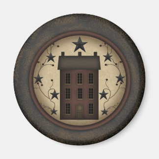 赤い初期のサルトボックスハウスマグネット マグネット