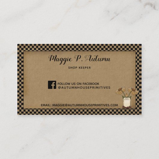 赤い初期のサルトボックスハウス付き名刺 名刺 (裏面)