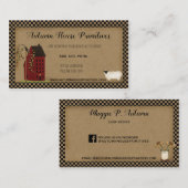 赤い初期のサルトボックスハウス付き名刺 名刺 (正面/裏面)