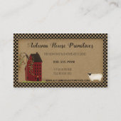 赤い初期のサルトボックスハウス付き名刺 名刺 (正面)