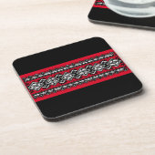 赤い刺繍 コースター (左側)