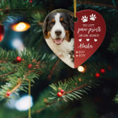 赤い前刷りハートのペット写真 セラミックオーナメント