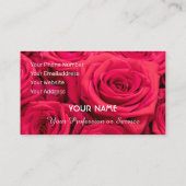 赤い前向きバラでプロフェッショナル庭師 名刺 (裏面)