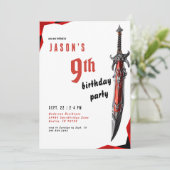 赤い剣の戦士の少年 誕生日パーティー 招待状 (スタンド正面)