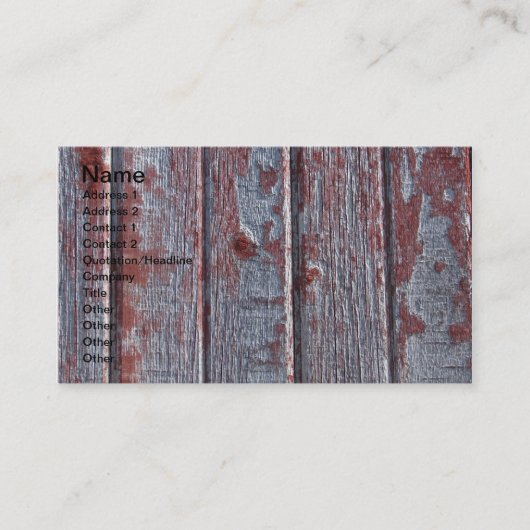 赤い剥がれを持つバーンウッ絵を描ド 名刺 (正面)