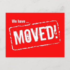 赤い動くポストカードとゴム印プリント 案内ポストカード