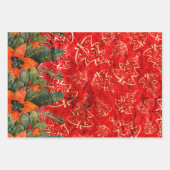 赤い動揺してクリスマスホリデー緑 ラッピングペーパーシート (正面)