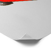 赤い勝利Tr4コンバーチブルスポーツカー ポスター (角)