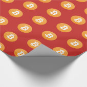 赤い包装紙のBitcoin ラッピングペーパー (角)