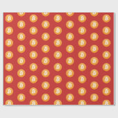 赤い包装紙のBitcoin ラッピングペーパー (フラット)