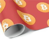 赤い包装紙のBitcoin ラッピングペーパー (ロールコーナー)