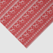 赤い北欧ロッキングホースのパターンのクリスマス 薄葉紙 (詳細)