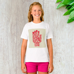 赤い医療の手のシンボル ヘルスケア Tシャツ