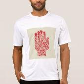 赤い医療の手のシンボル ヘルスケア Tシャツ (正面)