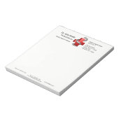 赤い医療用クロスのシンボル 銀の蛇 ノートパッド (回転)