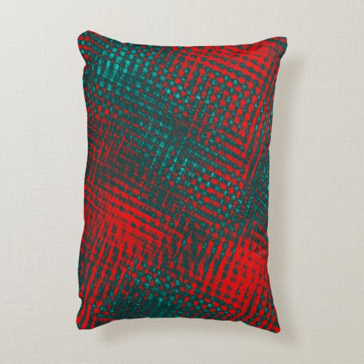 赤い十字が切れたシアンまたは灰色の空 アクセントクッション (裏面(縦))