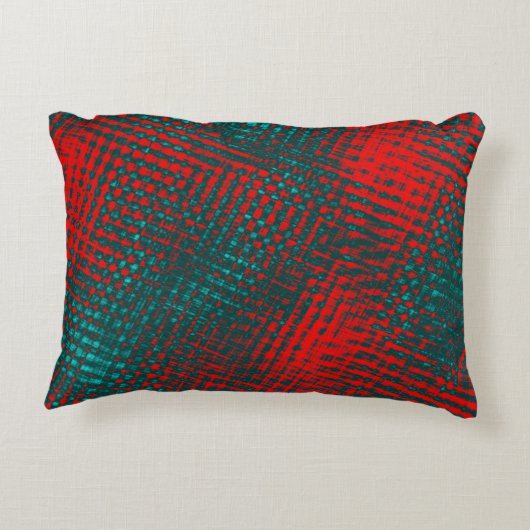 赤い十字が切れたシアンまたは灰色の空 アクセントクッション (裏面)