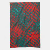 赤い十字が切れたシアンまたは灰色の空 キッチンタオル (縦)