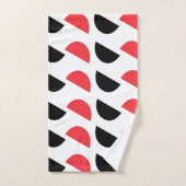 赤い半円のジオメトリパターン バスタオルセット (ハンドタオル)