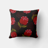 赤い半透明バラ刺繍模様 クッション (裏面)